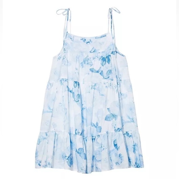 New! Victoria's Secret Mini Dress Swim Cover-Up Rose Toile blue 22964 - Picture 1 of 13